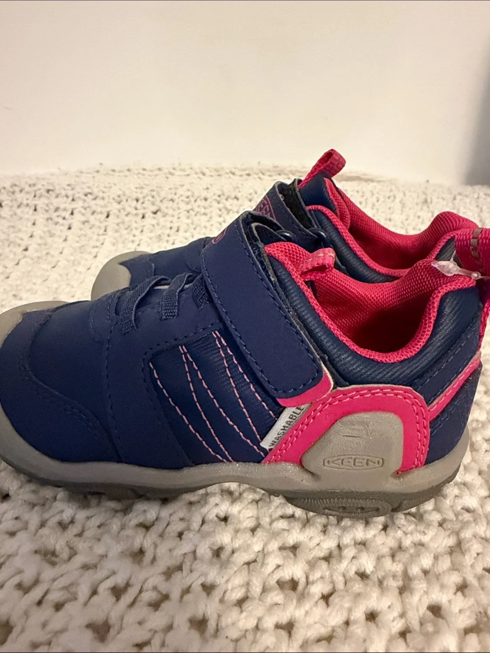 KEEN Kids Navy and Pink Velcro Sneakers
